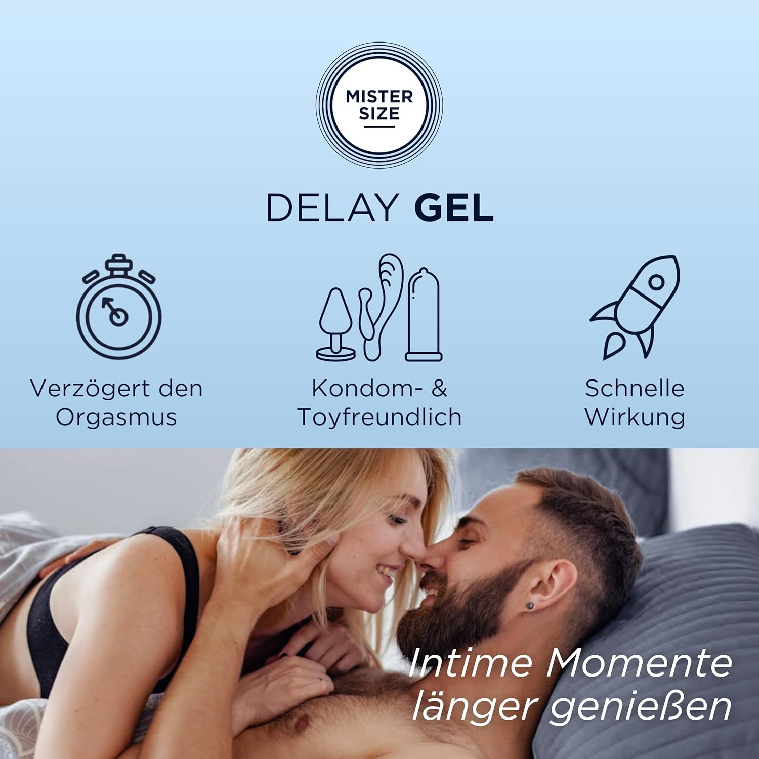 Penisvergrößerung & Pflege – Mister Size Delay Gel 50 ml - Delay Gel with Clove Oil and Laureth-9, Cooling, Skincare, Condom and Toy Safe – Bild 6