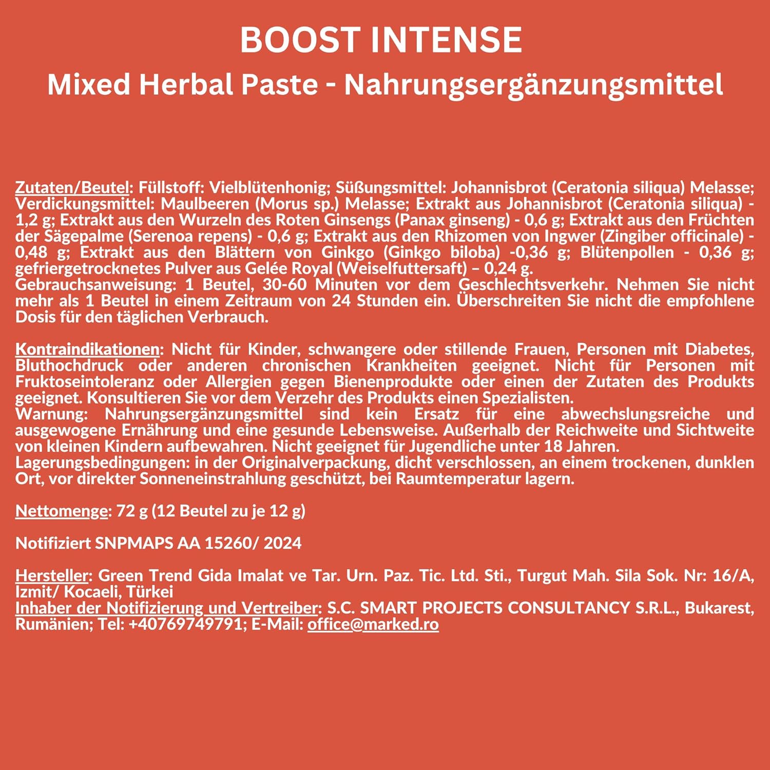 Penisvergrößerung & Pflege – x 6 Bags 12g - Preparation for Men | Natural | High Dose with Ginger and Ginseng – Bild 7