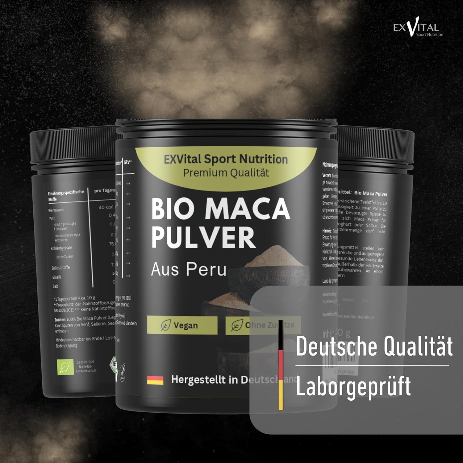 Potenzmittel & Standfestigkeit – EXVital Organic Maca Powder from Peru, 1 kg, Bottled in Germany, From Controlled Organic Cultivation Without Additives and Preservatives, Vegan. – Bild 7