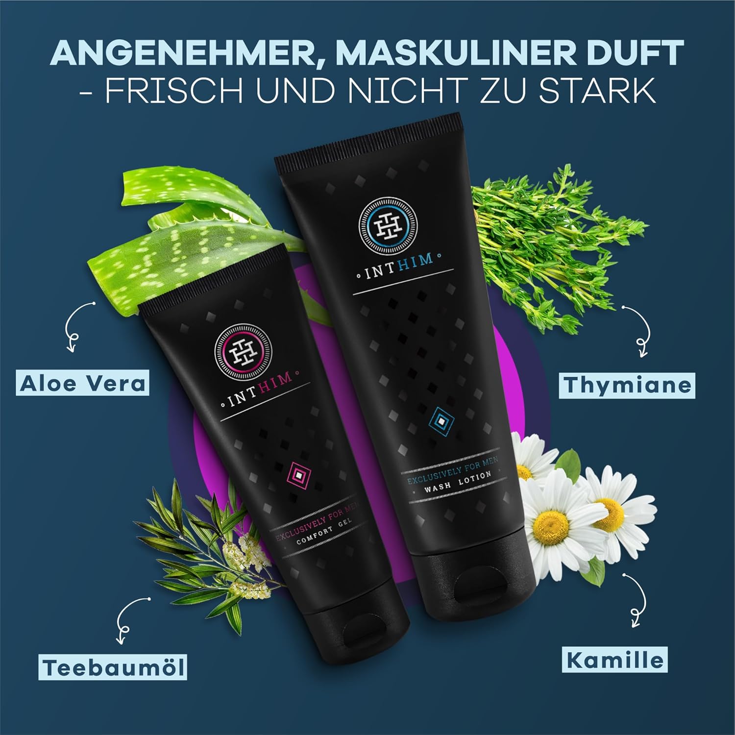 Penisvergrößerung & Pflege – IntHim Men's Anti-Inflammatory Intimate Care Set – Intimate Wash Lotion for Men + After Shave Intimate Cream for Men – pH Neutral & Free from Parabens and Allergens for Redness and Shaving Pimples – Bild 3