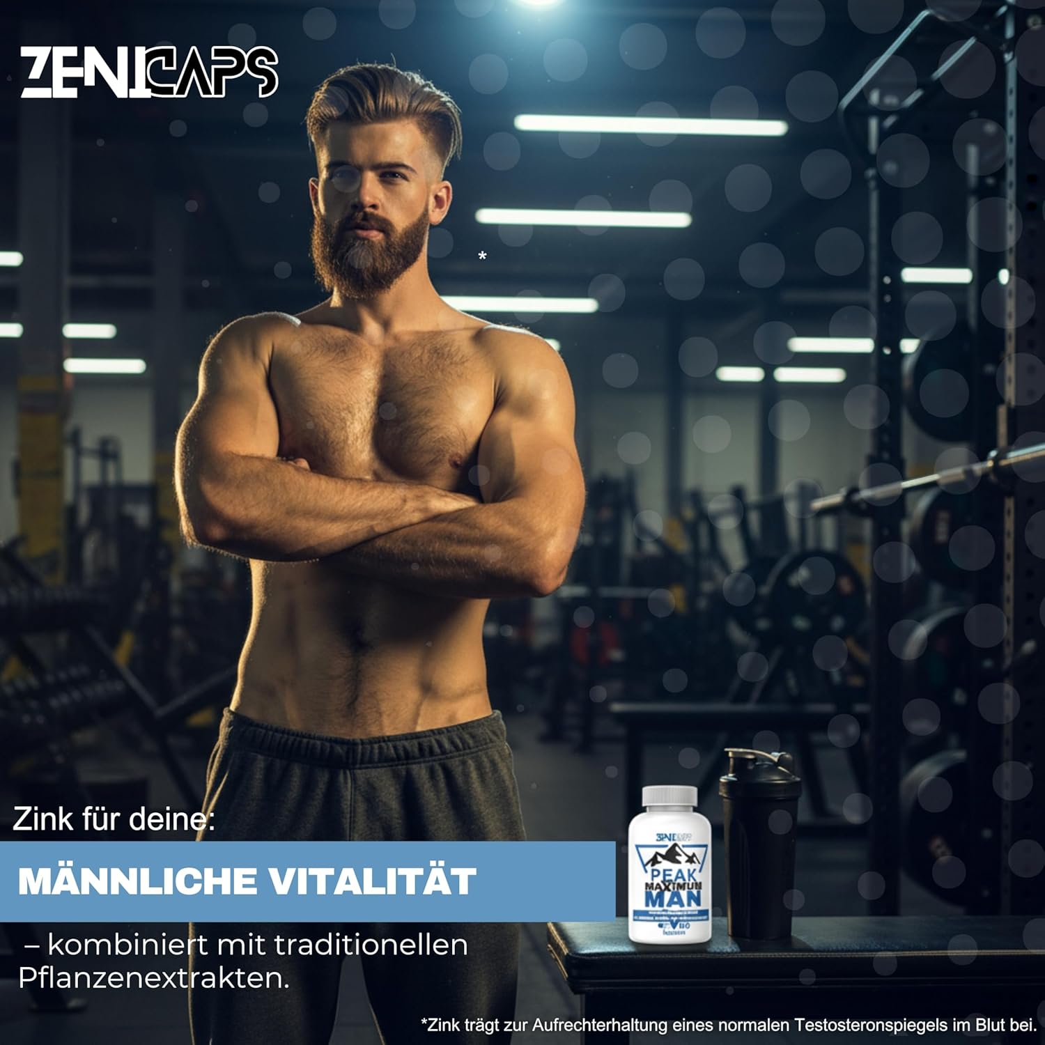 Potenzmittel & Standfestigkeit – Peak Maximum Man Original | For Active Men - With Zinc for Testosterone Levels* | Easy to Use | with L-Arginine, Tribulus Terrestris, Maca, Ashwaganda – Bild 4