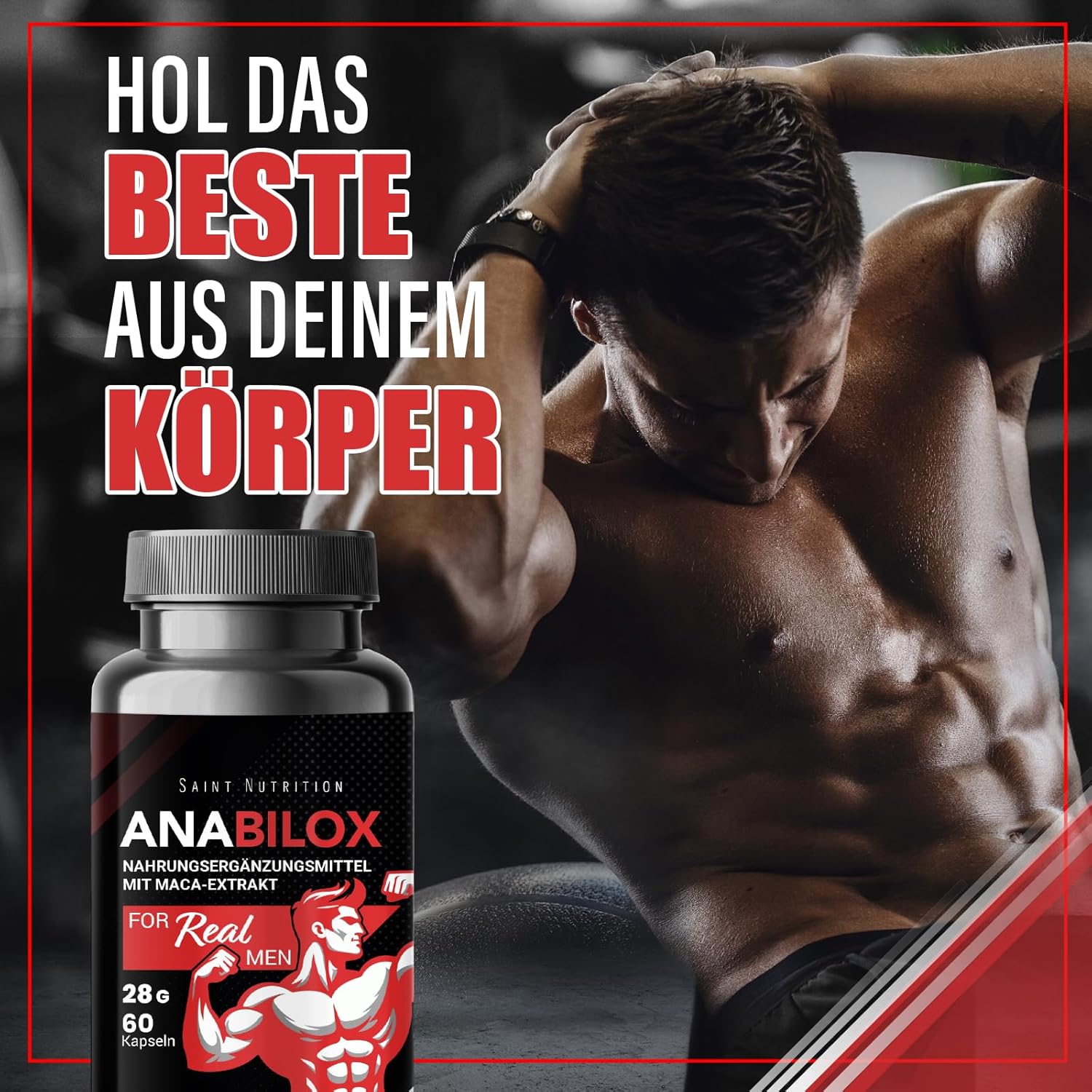 Ausdauer & Energie – Anabilox - Muscle Building Capsules - Supports Muscle Mass and Regeneration - Supplement for Strength and Endurance - with L-Arginine - No Artificial Additives - For Intensive Workout – Bild 4