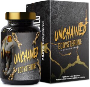Ausdauer & Energie – UNCHAINED® - Ecdysterone Capsules High Dose / 140 mg Pure Beta Ecdysterone High Dose / Testosterone Booster Muscle Building / 60 Vegan Ecdysterone Capsules for Optimal Support during Bodybuilding