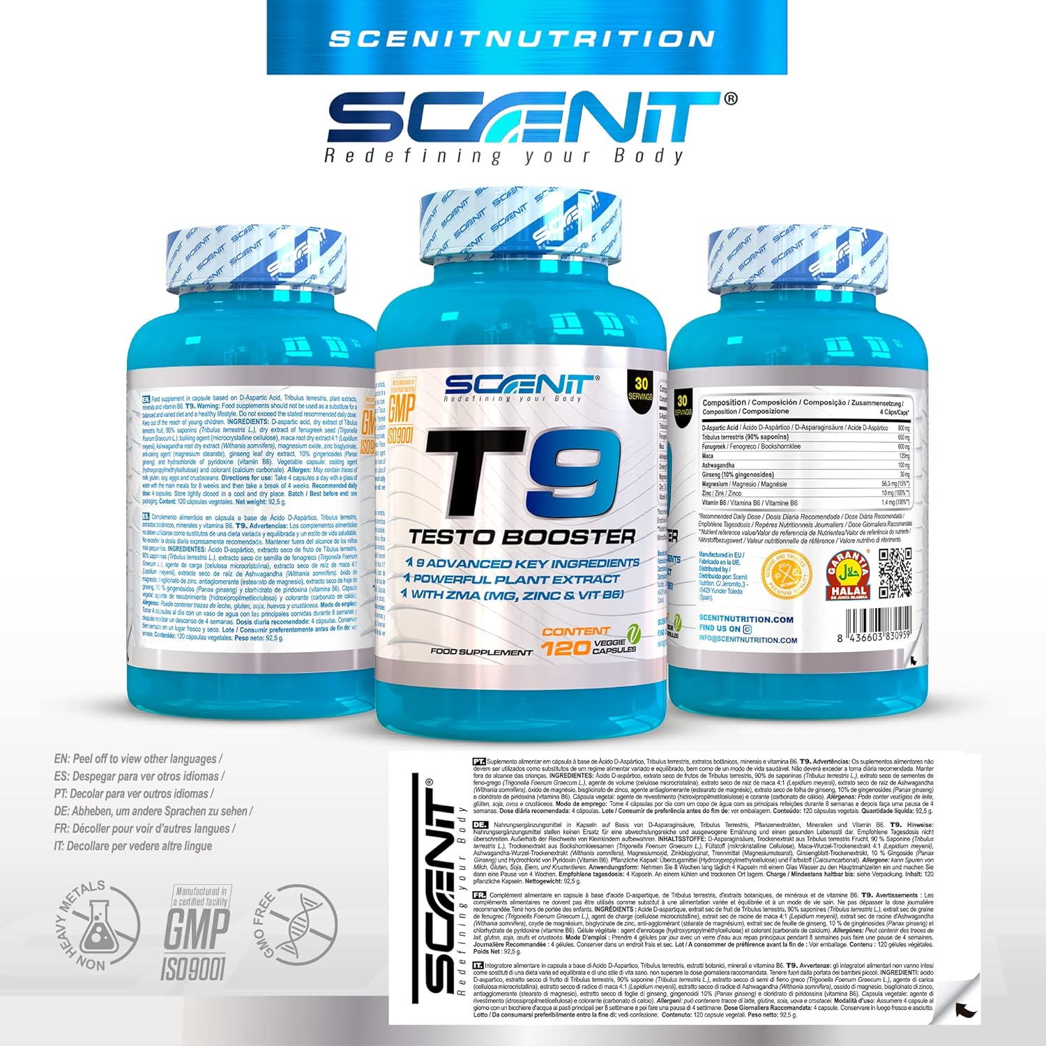 Ausdauer & Energie – Testosterone Booster - Testosterone - T9 Testo Booster - Testosterone - Testosterone Booster Muscle Building - Testo Booster Muscle Building - Tribulus, Ashwagandha, Maca, Fenugreek - 120 Capsules – Bild 2