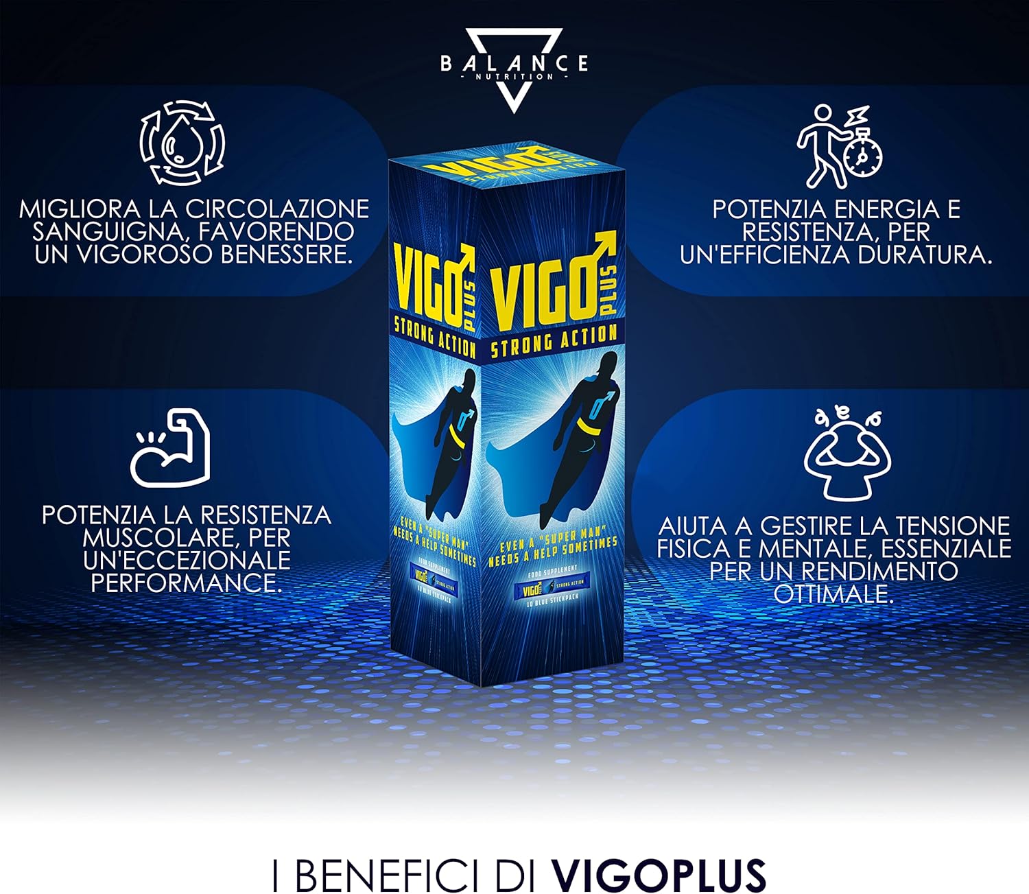 Potenzmittel & Standfestigkeit – VIGOPLUS® - Pack of 10 Blue Sticks, Dietary Supplement for Men to Maximise Strength and Endurance, 12 Active Ingredients with Maca, Arginine and Taurine, Maximum Absorption – Bild 4