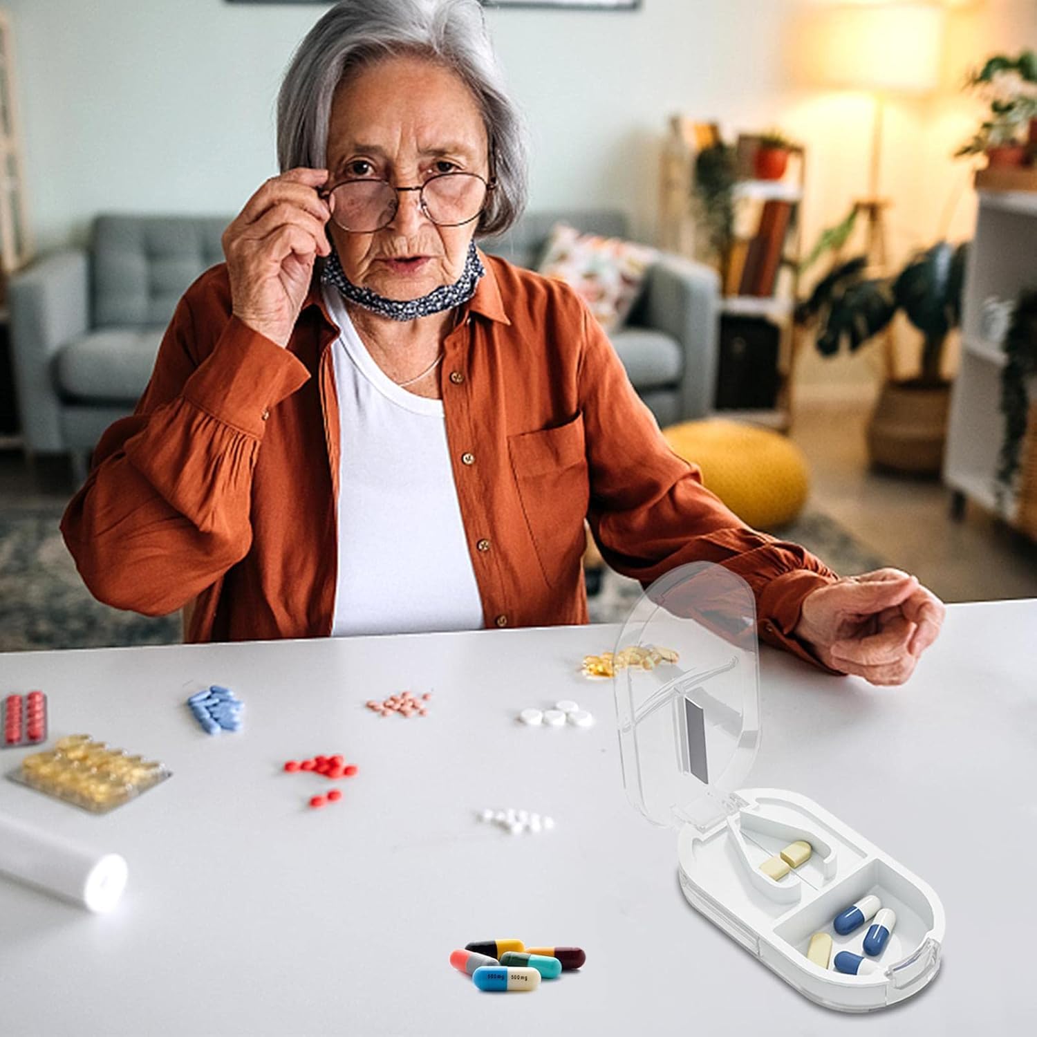 Potenzmittel & Standfestigkeit – Pillenschneider groß | Pillenschneider | Pillenschneider | Kompakte Multifunktionsbox für 4 bis 10 Tabletten – Bild 3