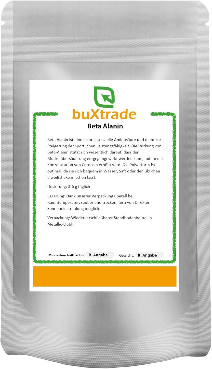 Ausdauer & Energie – 4 x 500 g Beta Alanine Powder | Endurance | Carnosine Booster | Strength | Dietary Supplement