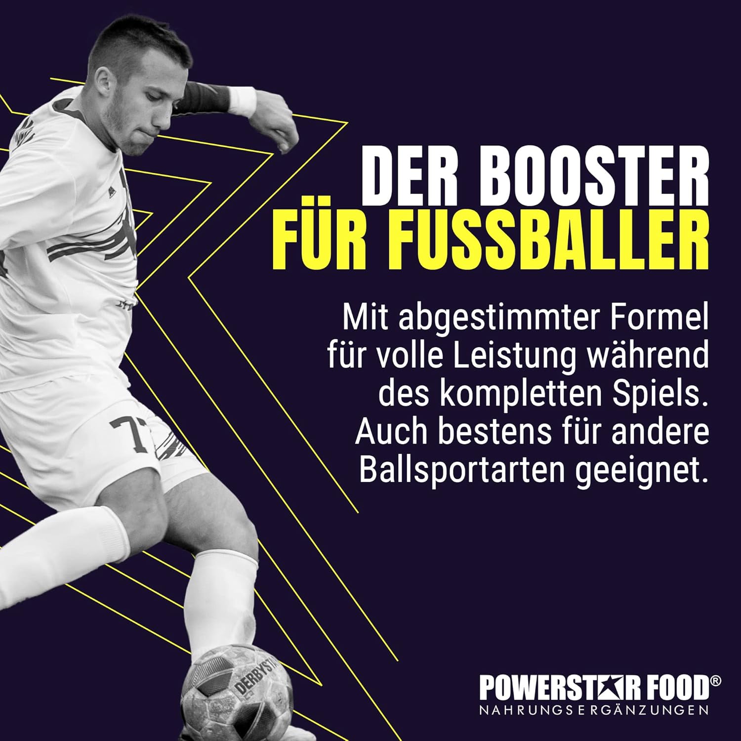 Ausdauer & Energie – Powerstar Kick'N'Rush Wild Berry 600 g Pre-Workout Booster for Football & Other Ball Sports, Made in Germany, Fitness Powder with Electrolytes & Caffeine, Energy & Endurance in Training – Bild 2