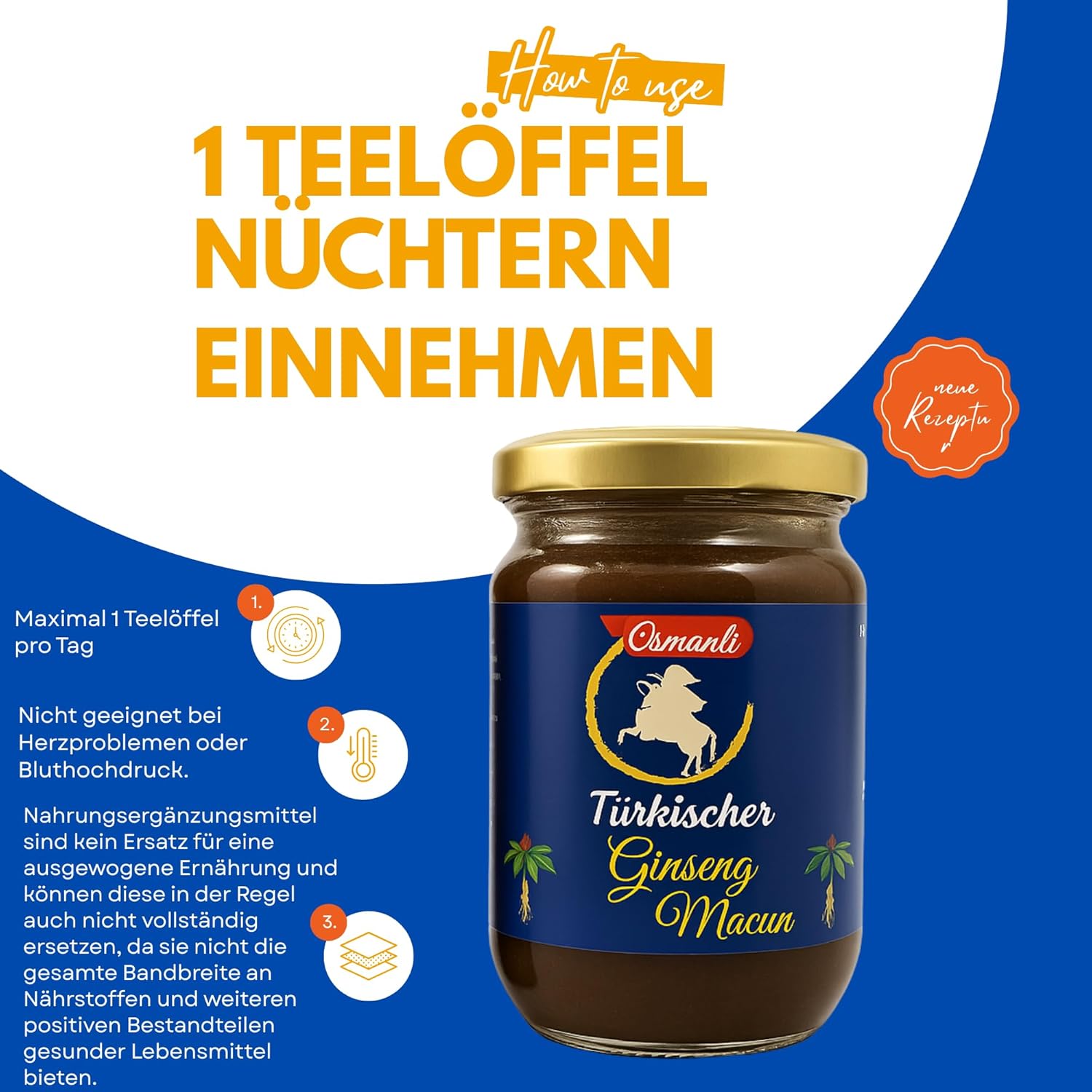 Potenzmittel & Standfestigkeit – Mesir Macun - Natural Herbal Paste for Long-Lasting Energy and Vitality - High Dose with 18 Herbs, Flower Honey and Ginger - Instant Effect for Active Men (2) – Bild 7