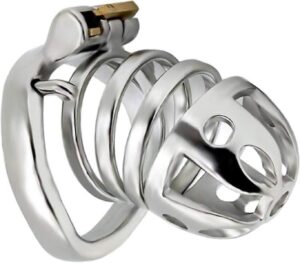 Potenzmittel & Standfestigkeit – Chastity Cage for Men Made of Steel Chastity Belt for Controlling Libido Games Lock Cage Length 47 mm