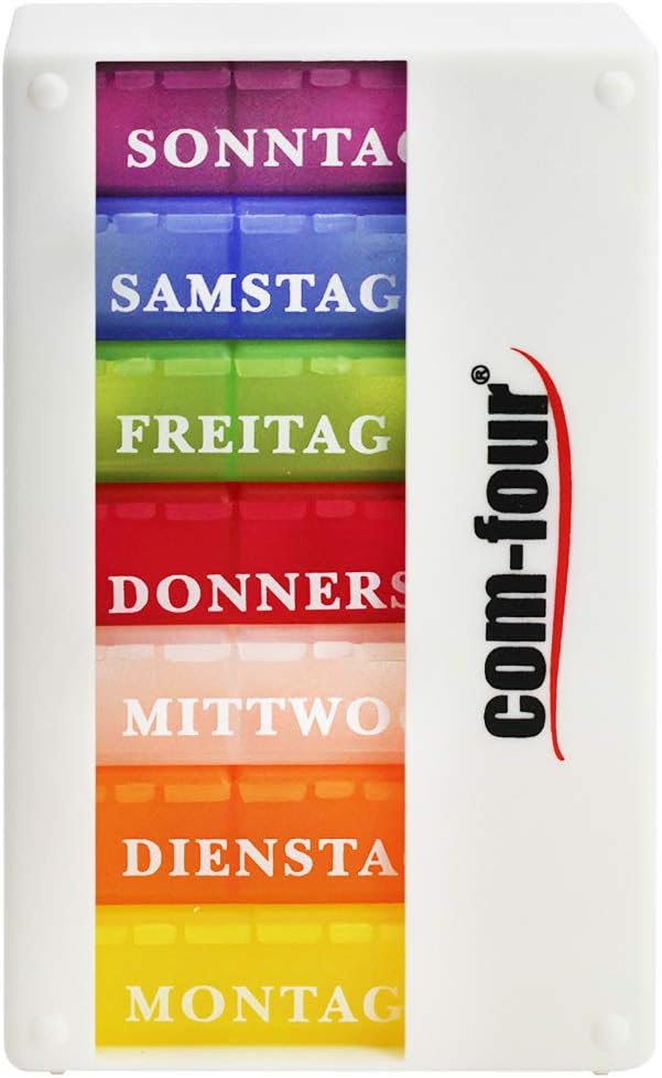 Potenzmittel & Standfestigkeit – com-four® 7-Day Medication Box (Morning, Lunch, Evening) Pill Box – Pill Box – Weekly Dispenser