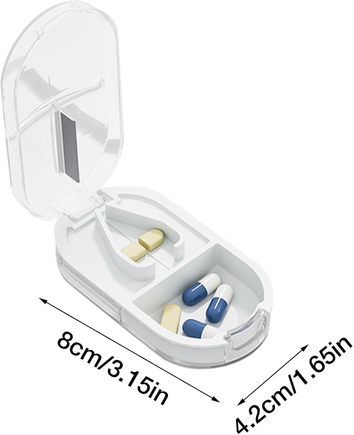 Potenzmittel & Standfestigkeit – Pill Cutter | Mini Pill Cutter Storage Box Pill Cutter with Integrated Pill Storage Chamber for Cutting the Toughest Pills – Bild 4