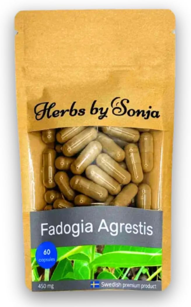 Potenzmittel & Standfestigkeit – Fadogia Agrestis 450mg * 60 Capsules - Highly Concentrated Fadogia Agrestis Extract: 450mg per Capsule - For Men - Pain Relief - Energy & Vitality - Aphrodisiac - Made in Sweden