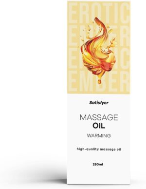 Penisvergrößerung & Pflege – Satisfyer Warming Massage Oil 250 ml | Suitable for Intimate | For Relaxing & Sensual Massages | Skin-Friendly & Nourishing | Easy to Distribute | Ideal for Couples & Wellness Moments