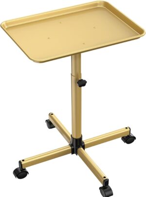 Potenzmittel & Standfestigkeit – Salon Tray Trolley Adjustable Height Tattoo Tray Spa Trolley for Beauty Hairdressers Dental Clinic Champagne Gold