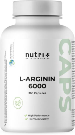 Potenzmittel & Standfestigkeit – Nutri Plus L-Arginine Base – High Dose – Vegan – 3750 MG Arginine per day Dose, , ,