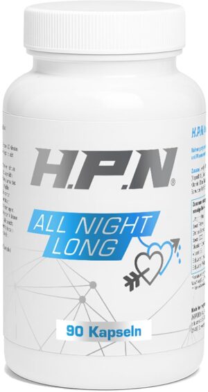 Ausdauer & Energie – H.P.N - All Night Long Pump Booster with L-Arginine Nitrate, Black Ginger, Moss Fern & Green Tea to Support Muscle Pump, Performance & Endurance - 90 Capsules