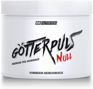 Ausdauer & Energie – OS NUTRITION Götterpuls NULL Caffeine-free Premium Pre Workout Booster Raspberry Powder, 300 g