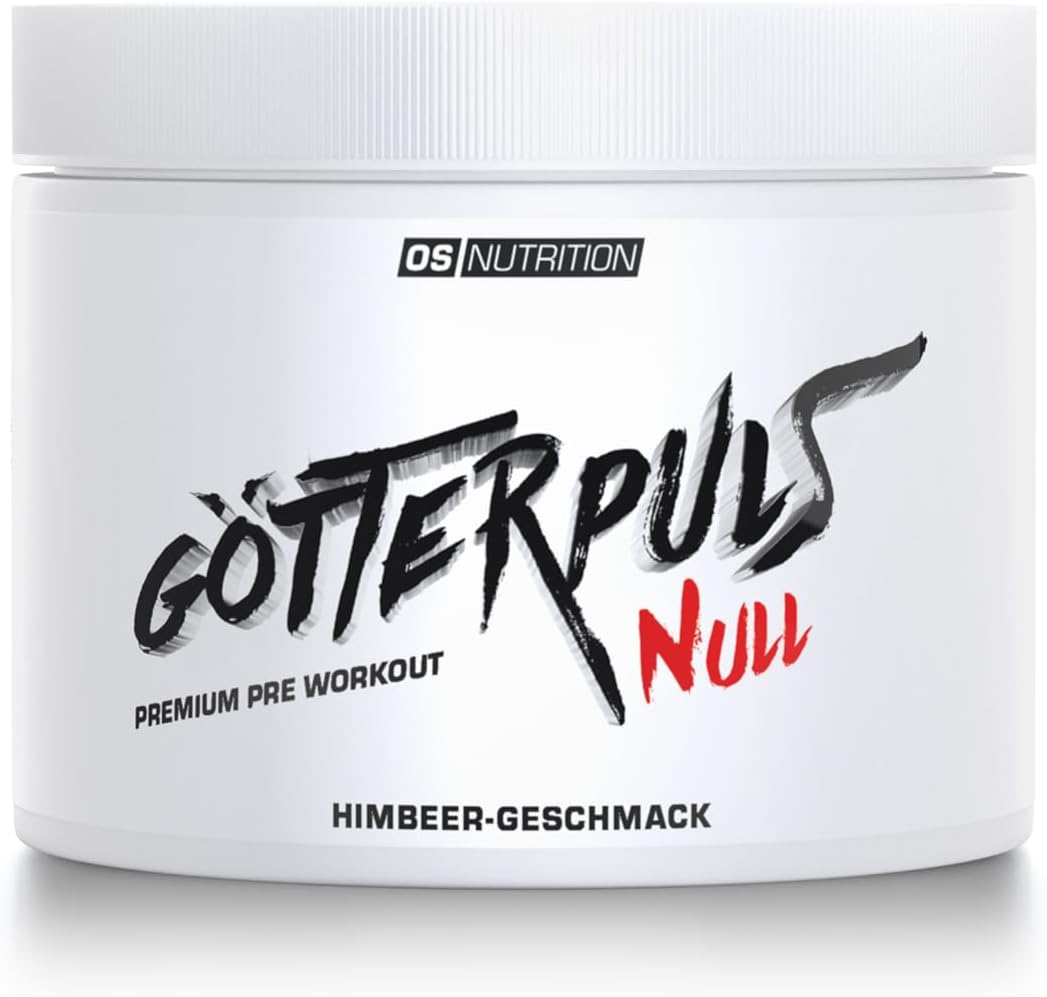 Ausdauer & Energie – OS NUTRITION Götterpuls NULL Caffeine-free Premium Pre Workout Booster Raspberry Powder, 300 g