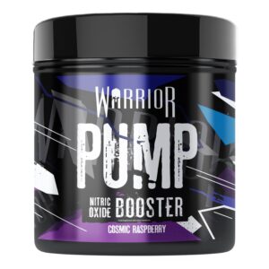 Ausdauer & Energie – Warrior Pump Pre-Workout Powder 225g - Nitric Oxide Supplement - No Stimulants, Caffeine Free - Contains Citrulline Malate, Cyclic Dextrin for Energy and Concentration - 30 Servings (Raspberry)