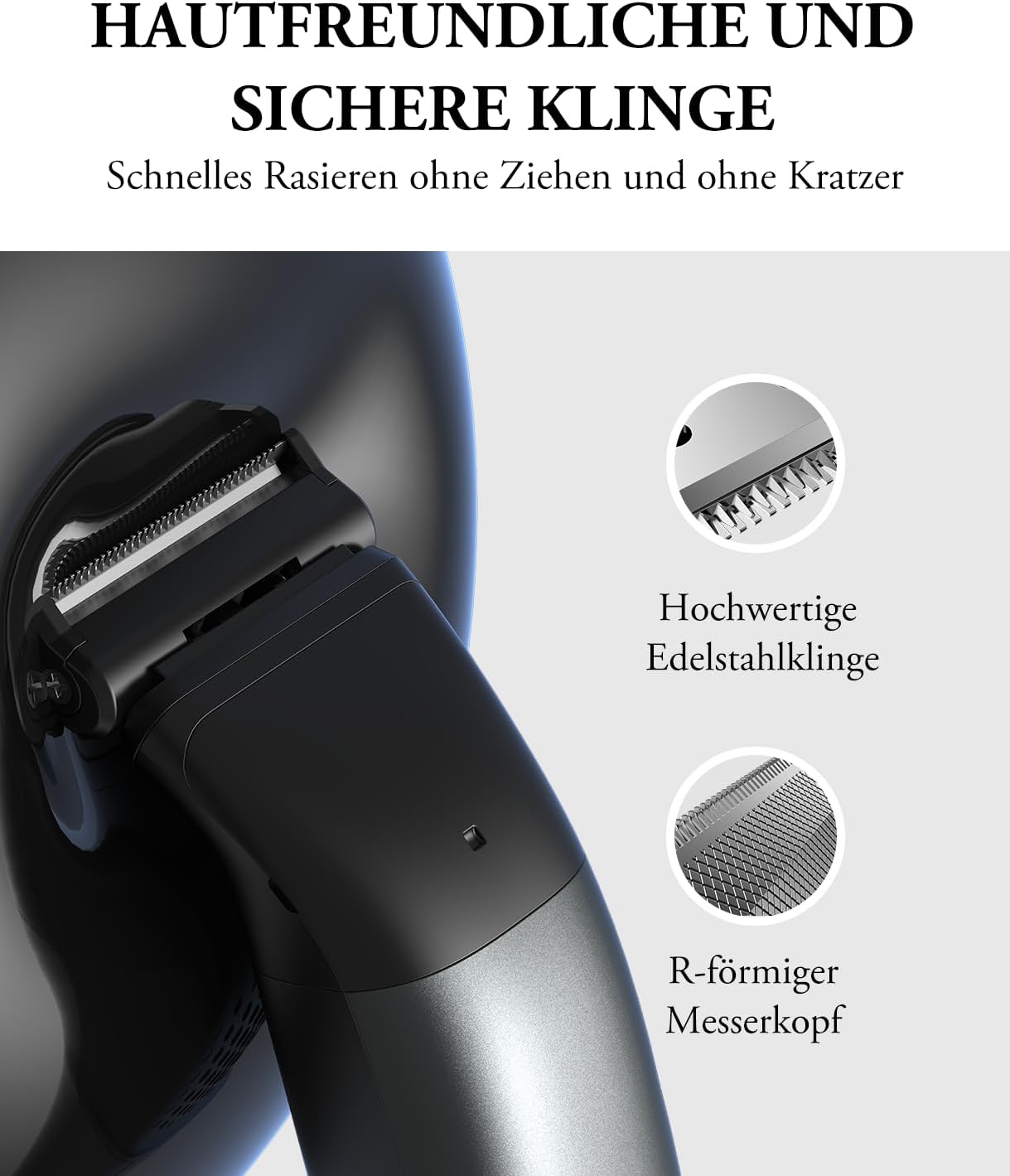 Penisvergrößerung & Pflege – kensen Men's Intimate Shaver, 2-in-1 Razor, Men's Intimate Area, Waterproof Body Shaver, Men's Type C Bodygroom, Men's Wet Dry Intimate Razor, Legs, Chest, Armpit Groin, Attachment Combs – Bild 3