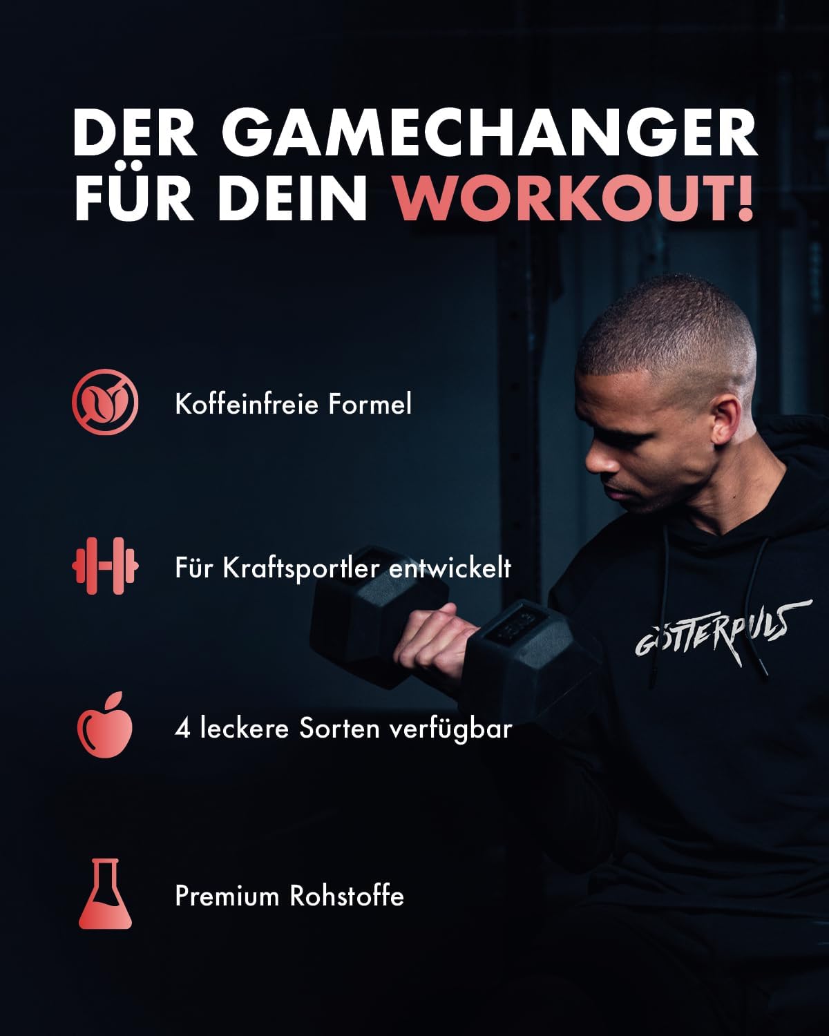 Ausdauer & Energie – OS NUTRITION Götterpuls NULL Caffeine-free Premium Pre Workout Booster Raspberry Powder, 300 g – Bild 6