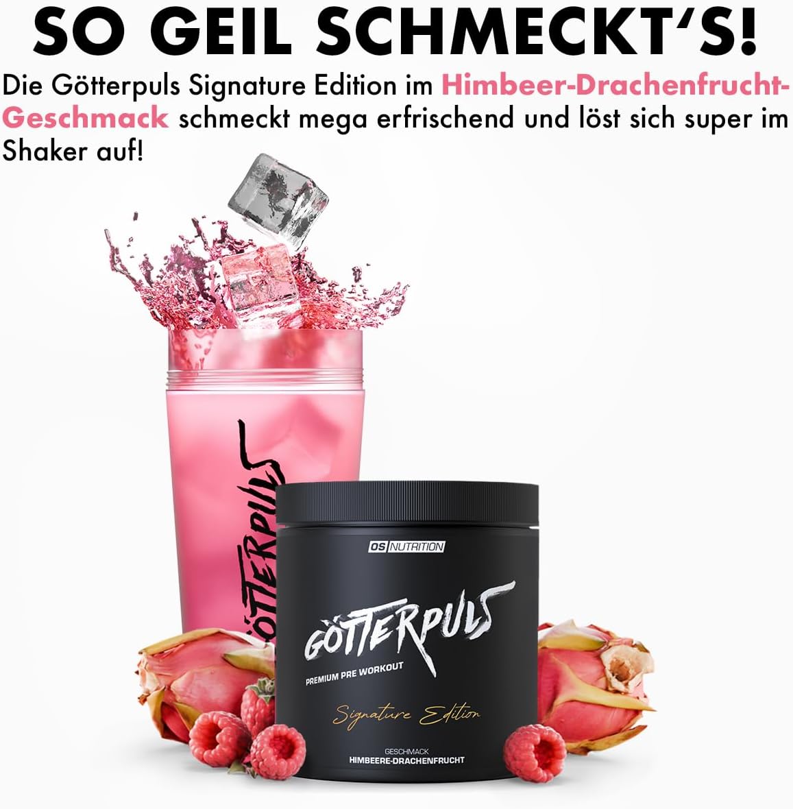 Ausdauer & Energie – OS NUTRITION Götterpuls Premium Pre Workout Booster Signature Edition 395 g (Raspberry Dragon Fruit) – Bild 6