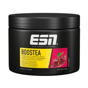 Ausdauer & Energie – ESN Boostea, Cherry, 200 g, Booster with Caffeine, L-Theanine and Green Tea Extract, Vegan, Made in Germany
