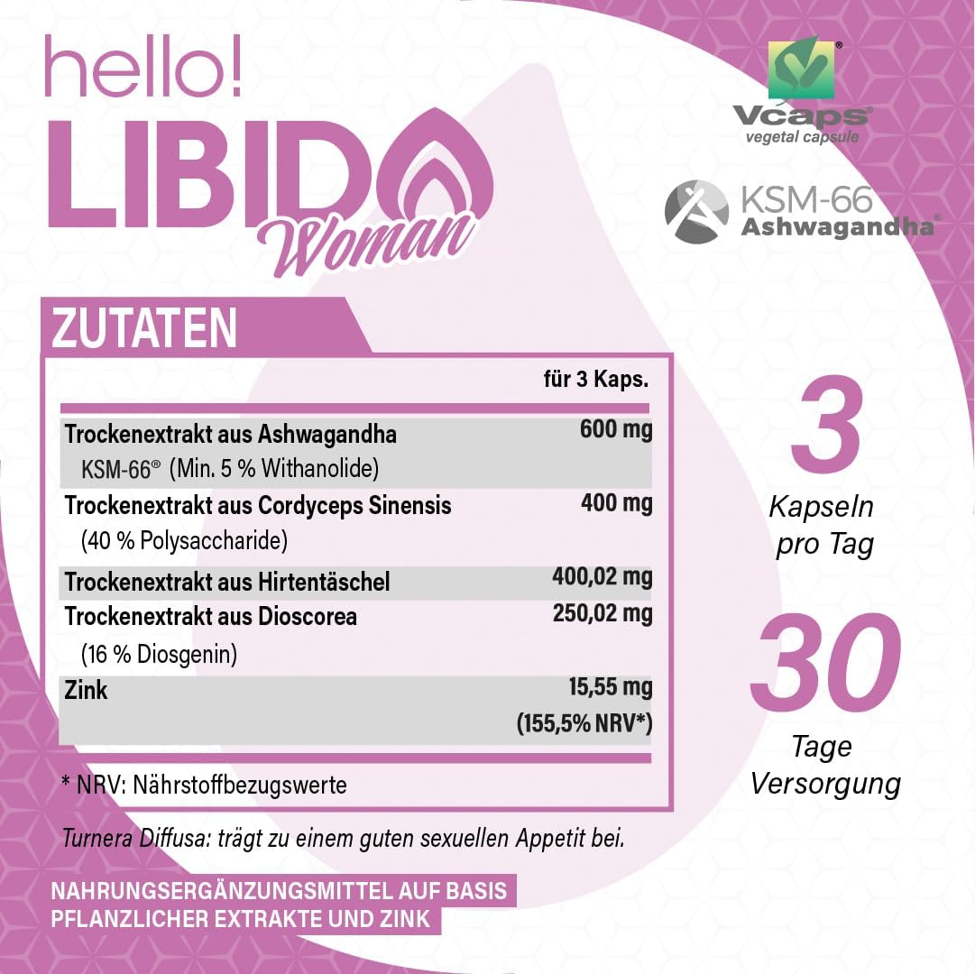 Potenzmittel & Standfestigkeit – Libido Booster Woman with Ashwagandha Ksm-66 Helps Increase Desire, Fights Menopause with Vitamins for Women + Probiotics for Women Intimate Flora - DOD Essentials – Bild 4