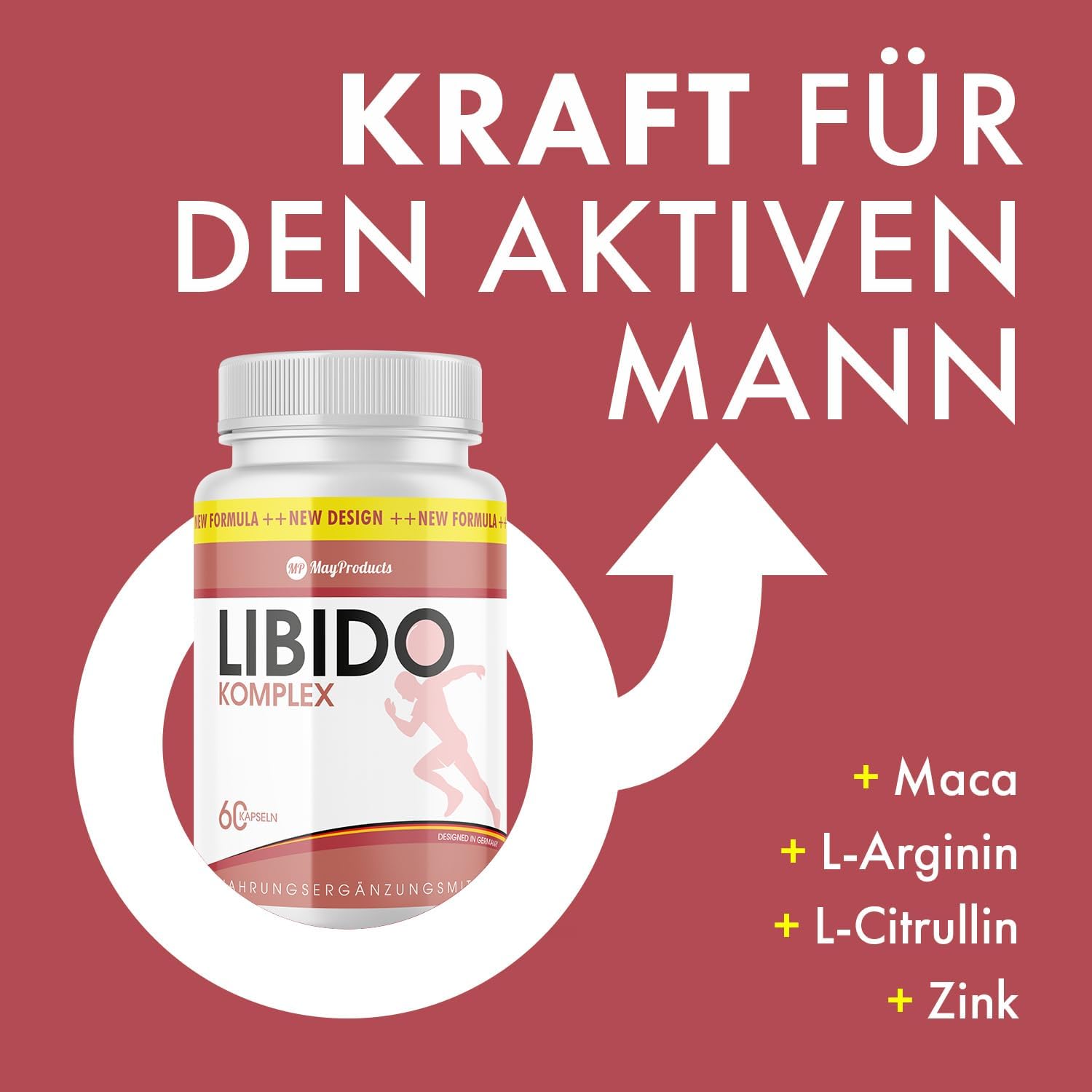 Potenzmittel & Standfestigkeit – Libido Complex Capsules with L-Arginine, L-Citrulline and Maca for More Passion Contents 60 Capsules – Bild 2