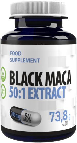 Potenzmittel & Standfestigkeit – Hepatica Black Maca Extract 50:1 | 35,000 mg Equivalent | 90 Vegan Capsules | High Dose Energy, Endurance & Testosterone Support | Laboratory Tested | Dietary Supplement