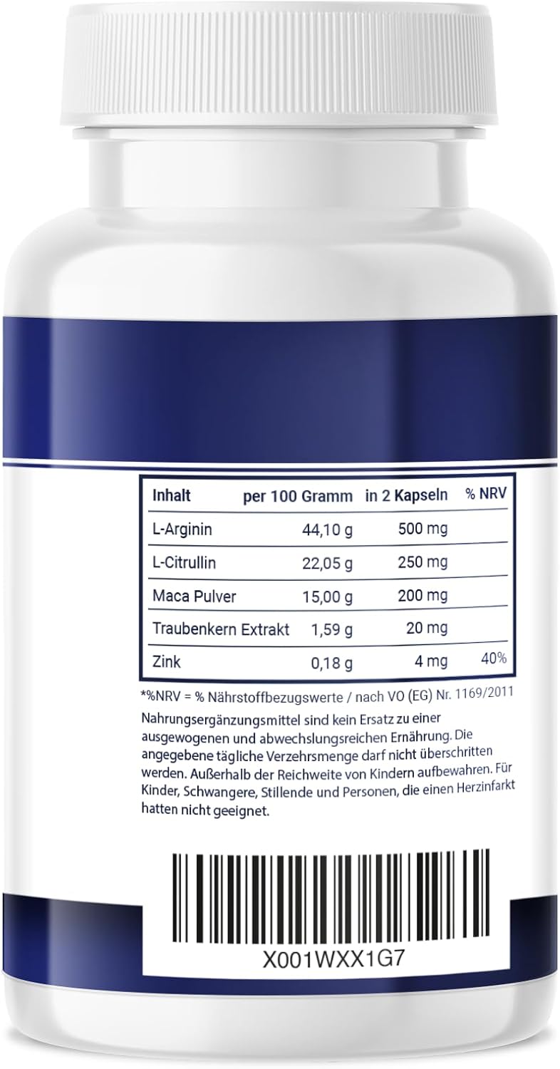 Potenzmittel & Standfestigkeit – Potenza+ for the Active Man - Extra Strong for Men Instant Effect - High Dose with Maca, L-Arginine & Zinc - Original Capsules for Optimal Support - Pack of 20 – Bild 3