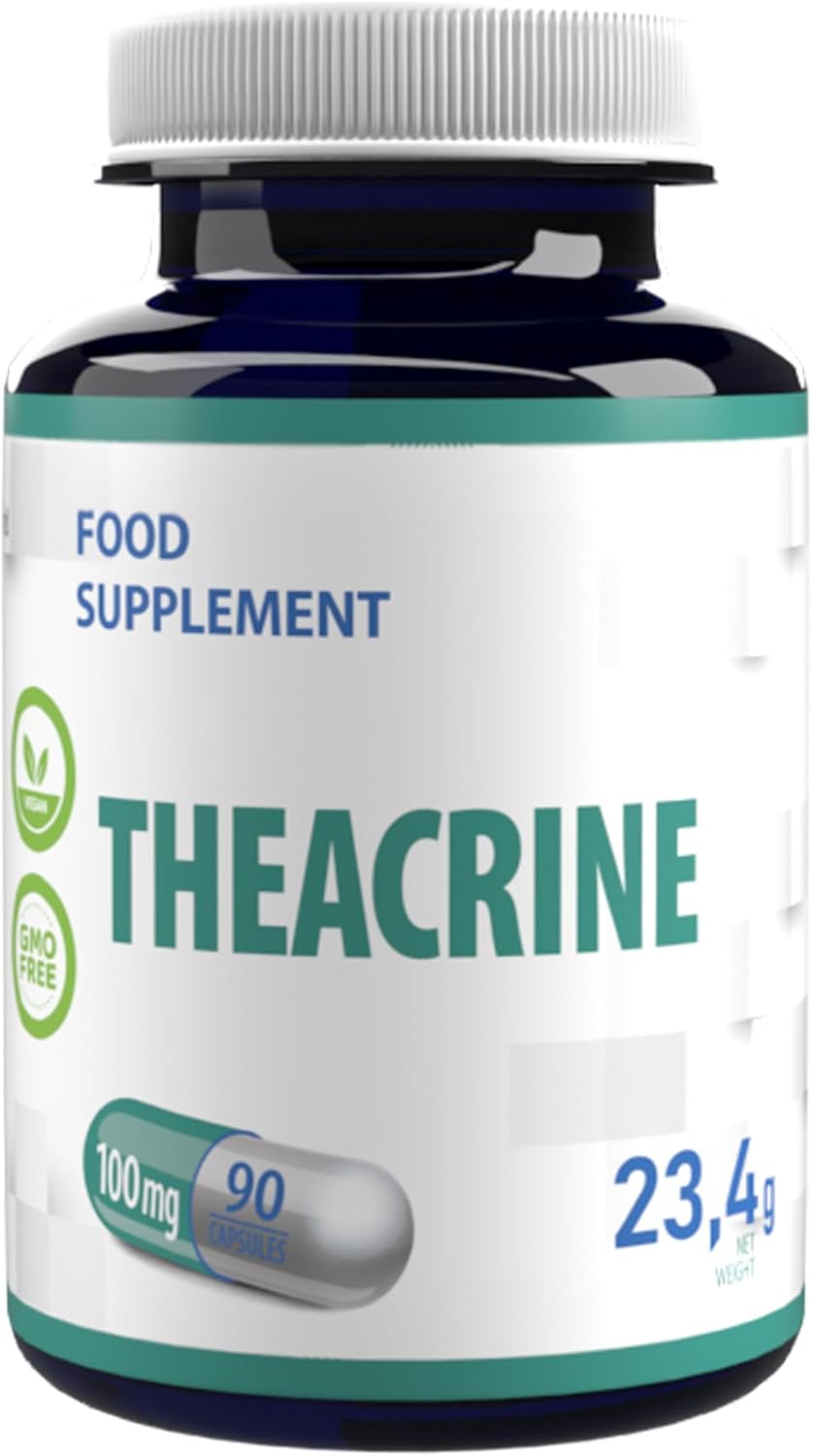 Ausdauer & Energie – Hepatica Theacrin 100 mg | 90 Vegan Capsules | High Dose Natural Energy & Focus Booster from Tea | Laboratory Tested | 3-Month Supply | GMP Certified Dietary Supplement