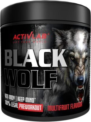 Ausdauer & Energie – Activlab Black Wolf Pre Workout 300g - High Dose Booster with Creatine, Beta-Alanine, L-Arginine & Caffeine - Energy, Muscle Pump & Endurance - Multifruit