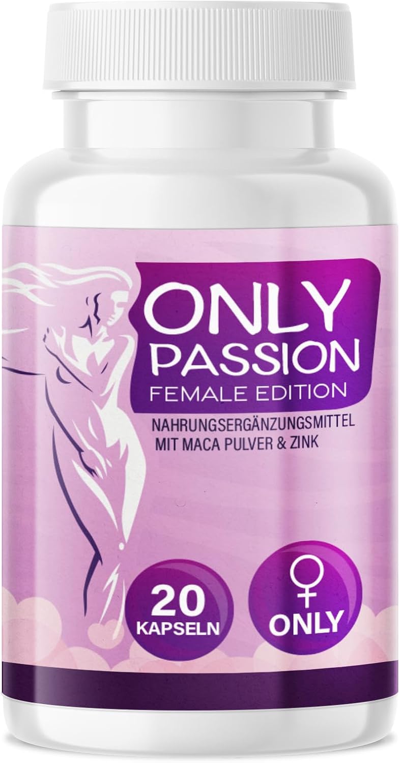 Potenzmittel & Standfestigkeit – Only Passion Capsules – Aphrodisiac with Immediate Effect, High Dose Increase Libido with L-Arginine, Maca & Zinc – Better Performance, Pleasure Enhancement for Women