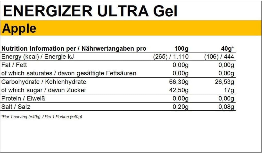 Ausdauer & Energie – Peeroton Energizer Ultra Gel Apple - Isotonic Energy Gel for Maximum Endurance with 26.5 g Carbohydrates, Works After 2-5 Minutes, Power Gel - Easy to Digest and Digestible, 40 ml (Pack of 24) – Bild 2