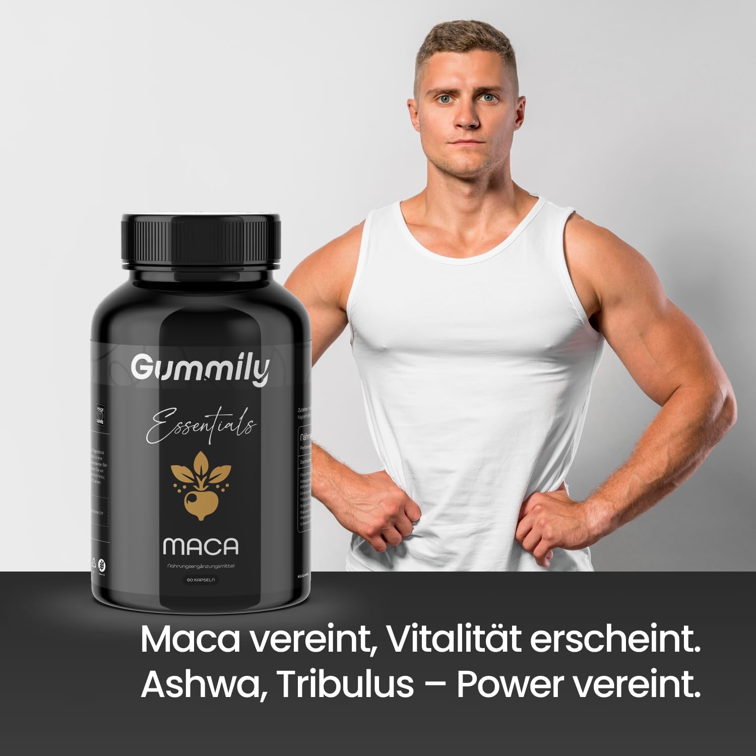 Potenzmittel & Standfestigkeit – Maca Complex Capsules - High Dose - Maca - Ashwagandha - Ginseng - Tribulus - Shilajit - Shatavari - Black Pepper - 60 Capsules - Vegan Gummily – Bild 3