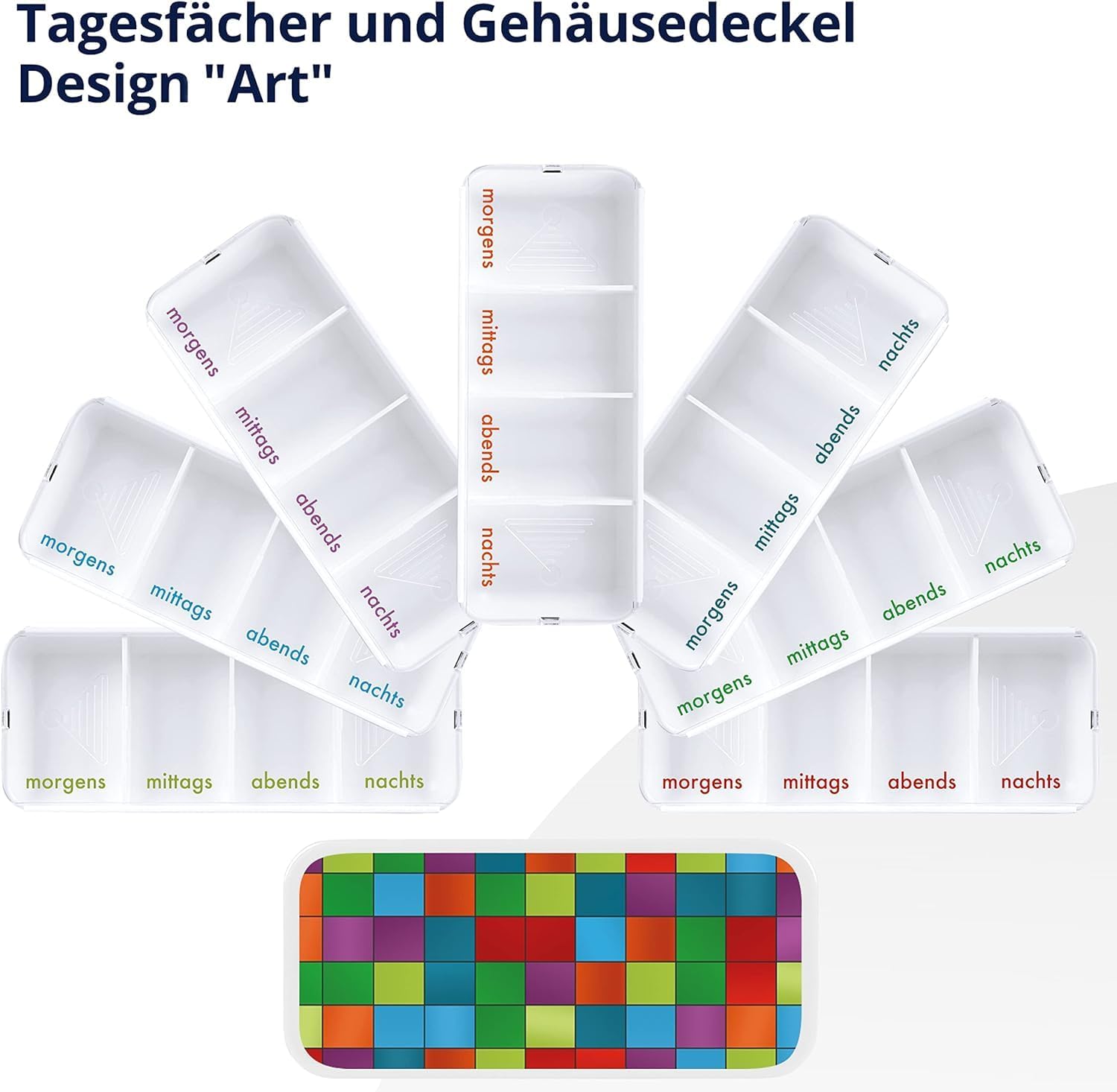 Potenzmittel & Standfestigkeit – Pill Box 7 Days with 4 Compartments Each Tablet Box Pill Tower Pill Dispenser Medicine Box for Storage of Tablets (Pack of 10) – Bild 3
