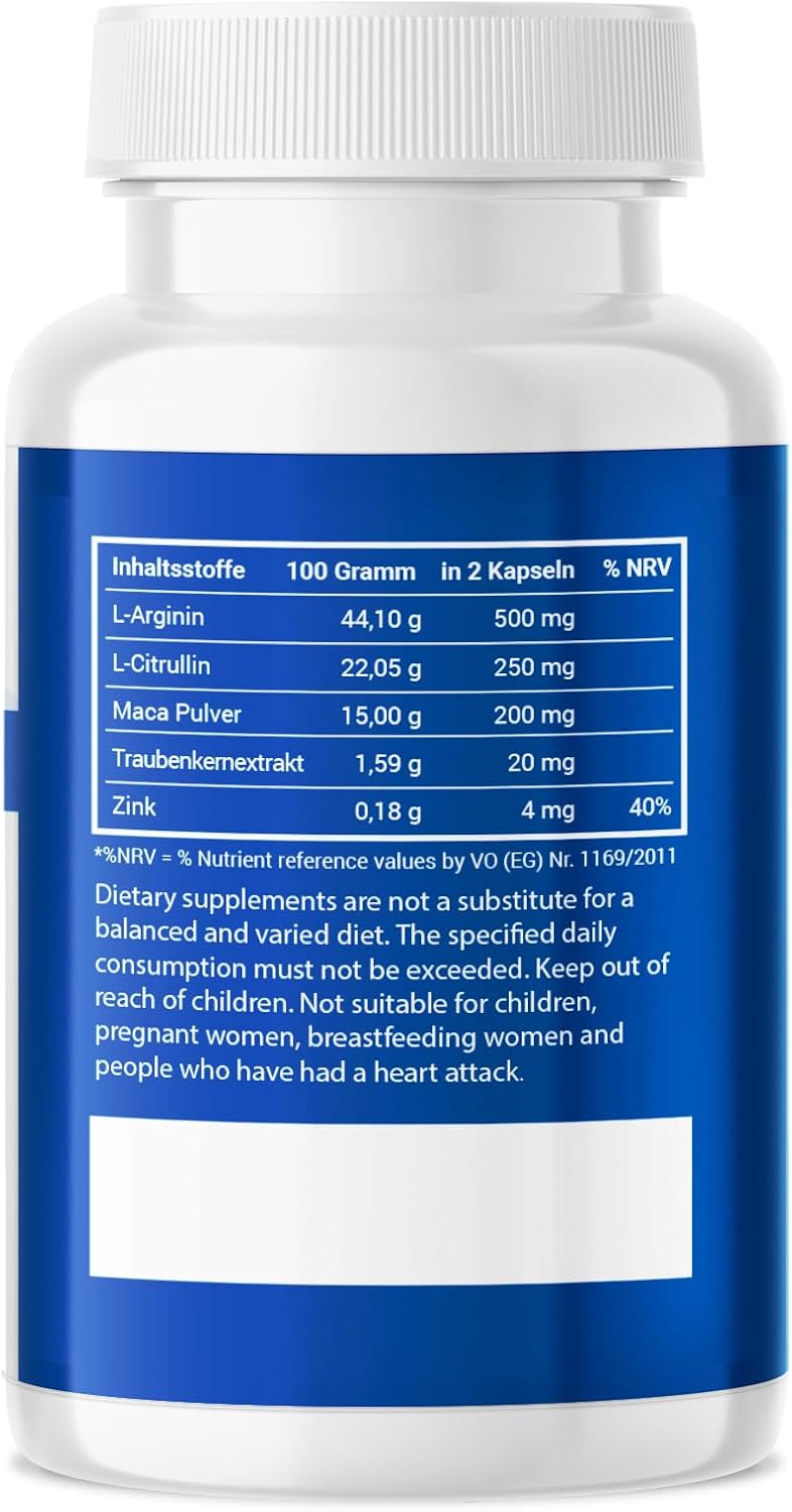 Potenzmittel & Standfestigkeit – VIADIAX – Instant Effect – Extra Strongly Tailored to the Needs for Men – High Dose with Maca, L-Citruline and L-Arginine – for the Adventurous Man – 20 Capsules – Bild 2