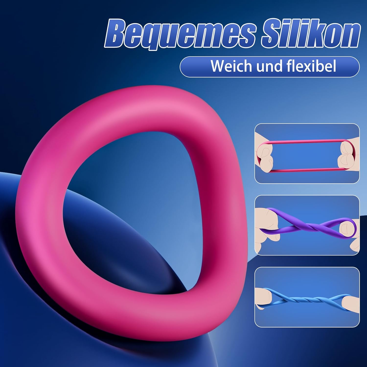 Potenzmittel & Standfestigkeit – Rings Reusable Silicone Candy Colours 3 Different Sizes Pump Sex Toy for Couples Ring Sex Toy Cock Ring Sleeve Sex Toy for Men Sleeve – Bild 5