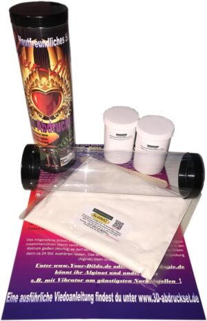 Penisvergrößerung & Pflege – Print Set with Skin-Friendly Silicone, Your Dildo in Various Colours (Skin Colour, 200 ml)