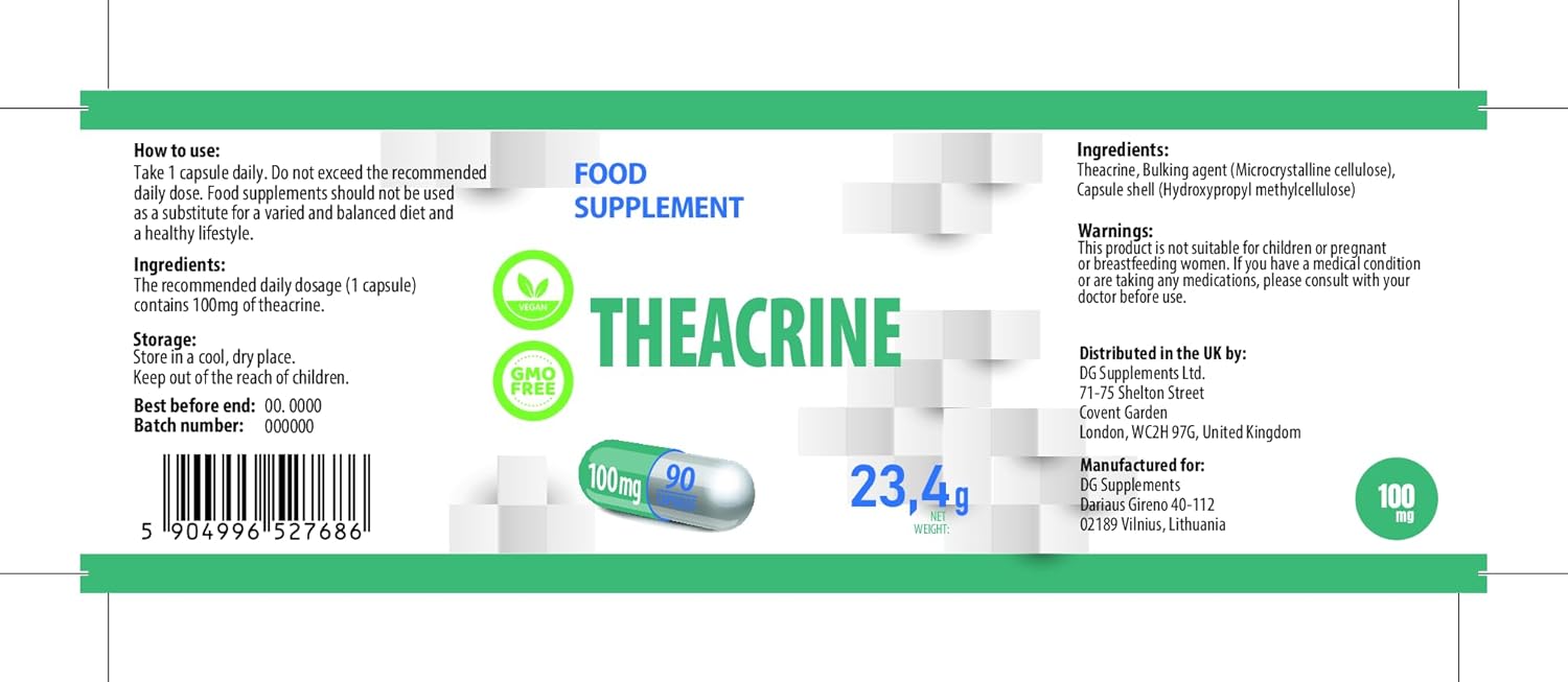 Ausdauer & Energie – Hepatica Theacrin 100 mg | 90 Vegan Capsules | High Dose Natural Energy & Focus Booster from Tea | Laboratory Tested | 3-Month Supply | GMP Certified Dietary Supplement – Bild 2