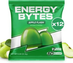 Potenzmittel & Standfestigkeit – Energy Bytes | Caffeine Chewing Gum | Apple Flash | Low Sugar Instant Energy Chewing Gums for Running, Cycling and Athletic Performance | 12 Servings