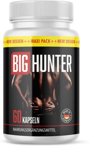 Penisvergrößerung & Pflege – Big Hunter Capsules - Love, Lust and Passion - for Active Men - 60 Capsules 1x