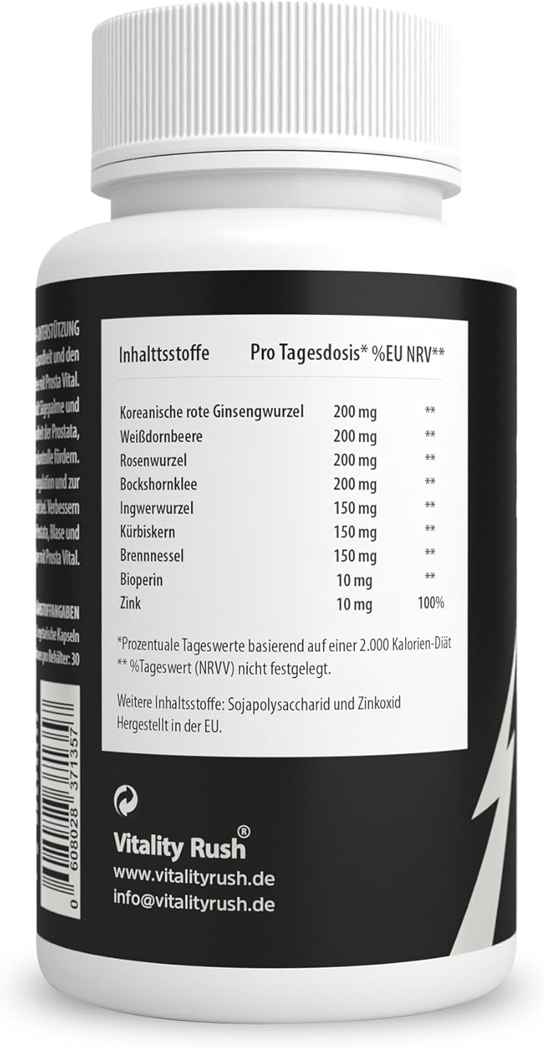 Potenzmittel & Standfestigkeit – Men's Hero Caps - 60 Capsules - Ginseng, Zinc, Bioperine & Plant Extracts for Men - Energy, Endurance & Focus - Vegan & No Additives - Made in the EU - Laboratory Tested Quality – Bild 8