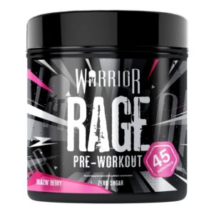 Ausdauer & Energie – Warrior RAGE Pre Workout Powder, Blazin' Berry, 392g (45 Servings)