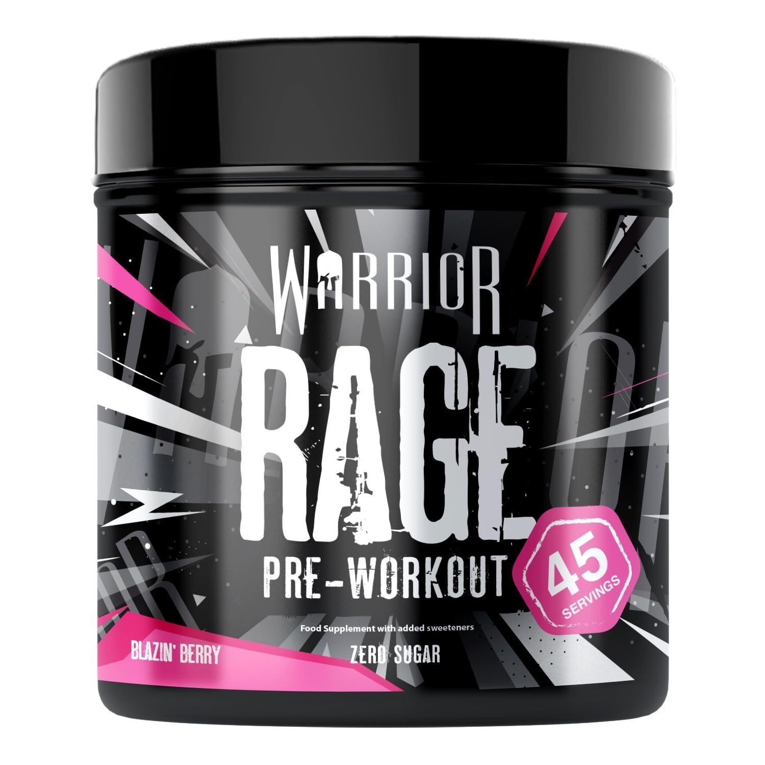 Ausdauer & Energie – Warrior RAGE Pre Workout Powder, Blazin' Berry, 392g (45 Servings)