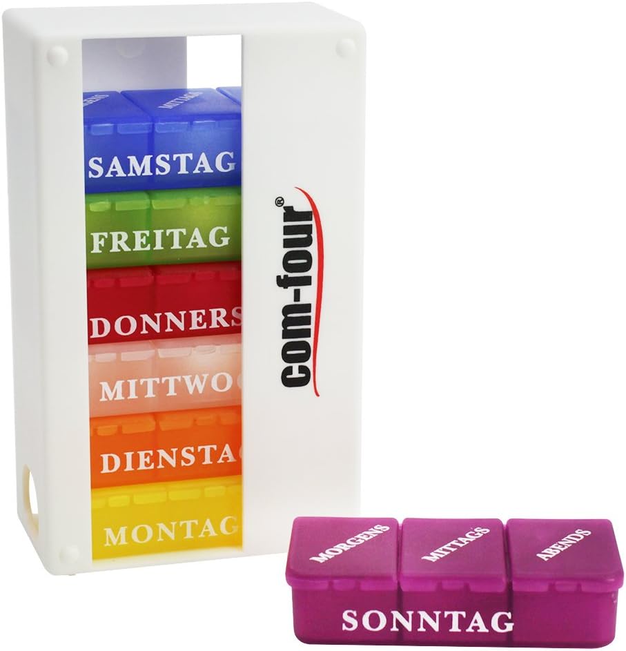 Potenzmittel & Standfestigkeit – com-four® 7-Day Medication Box (Morning, Lunch, Evening) Pill Box – Pill Box – Weekly Dispenser – Bild 4