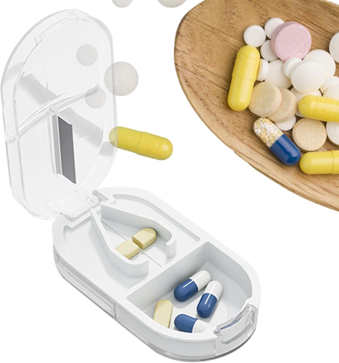 Potenzmittel & Standfestigkeit – Medikamentenschneider für Pillen, Tablettenschneider, Pillenschneider, Tablettenschneider, kompakt, multifunktional, für 4 bis 10 Tabletten – Bild 8