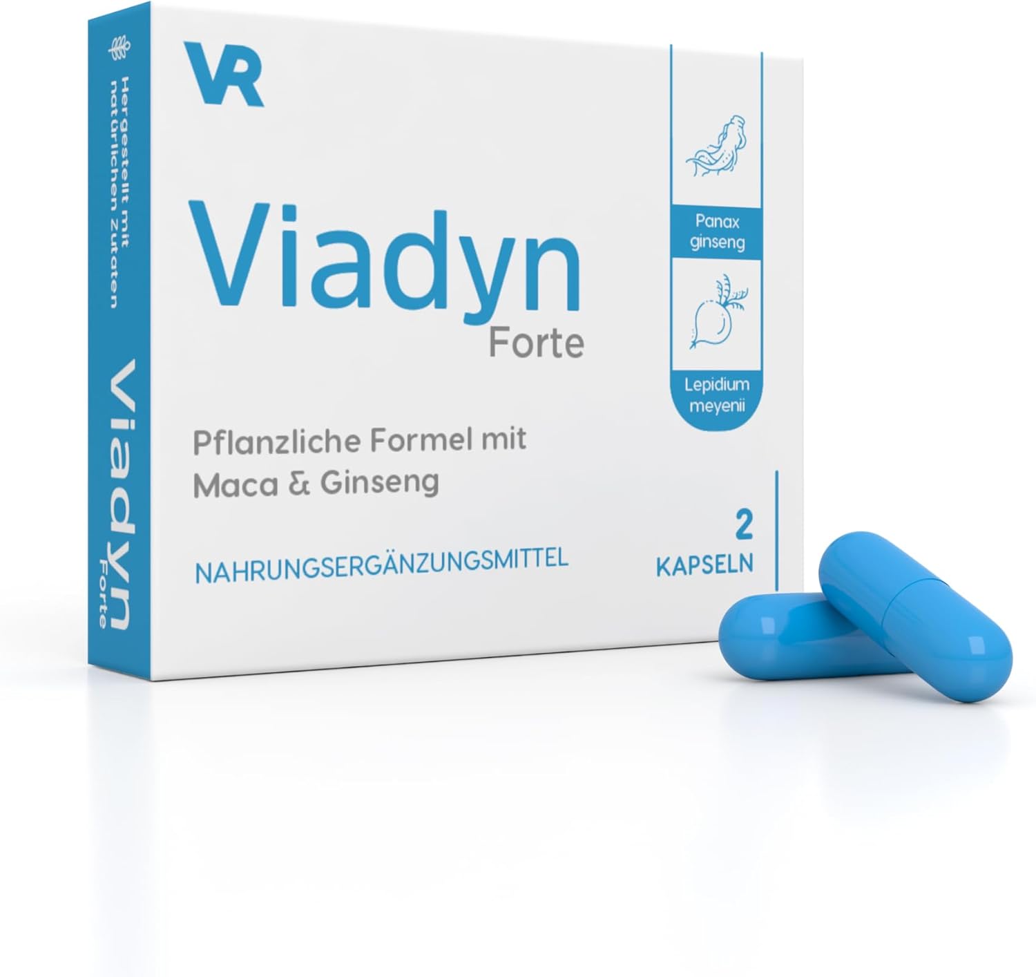 Potenzmittel & Standfestigkeit – Viadyn - Dietary Supplement for Men with Maca, Ginseng & Tribulus - Vegetable Formula for Vitality & Wellbeing - Made in EU (2 Capsules) – Bild 8